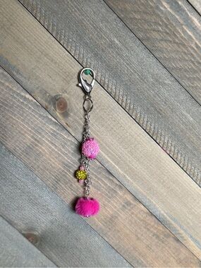 Handmade Pom Pom Key Purse Cluster Ball Dangle Charm